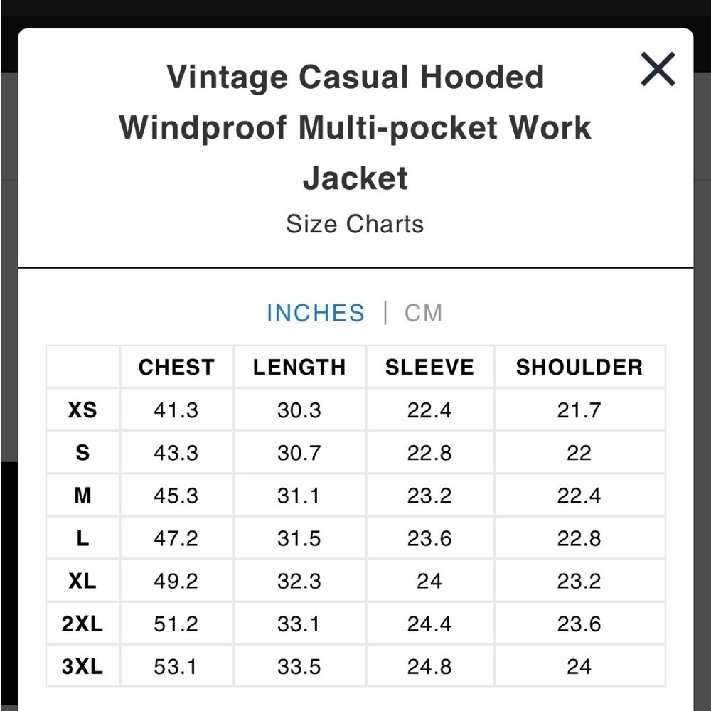 Vintage Casual Hooded Windproof Multi-pocket Work Jacket size M - Picture 11 of 11